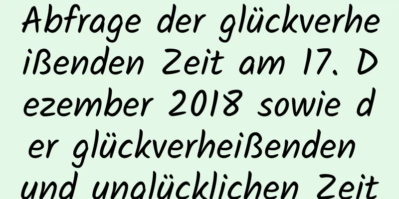 Abfrage der glückverheißenden Zeit am 17. Dezember 2018 sowie der glückverheißenden und unglücklichen Zeit