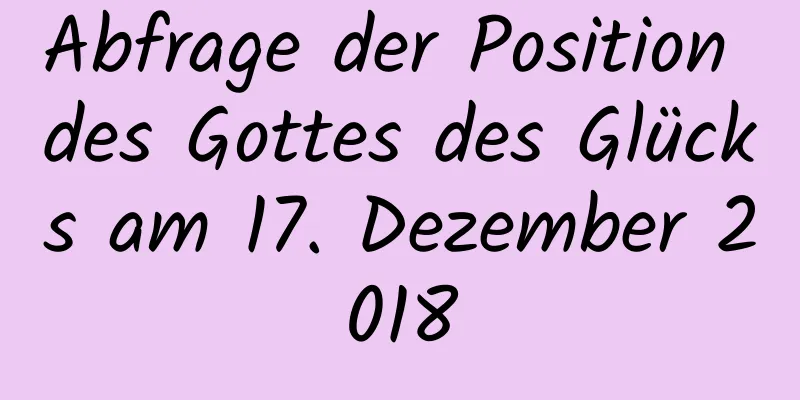 Abfrage der Position des Gottes des Glücks am 17. Dezember 2018