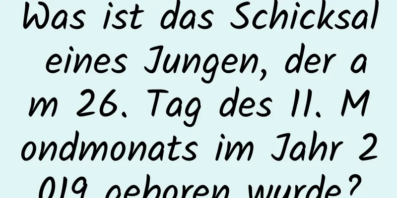 Was ist das Schicksal eines Jungen, der am 26. Tag des 11. Mondmonats im Jahr 2019 geboren wurde?