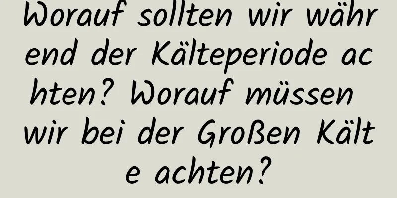 Worauf sollten wir während der Kälteperiode achten? Worauf müssen wir bei der Großen Kälte achten?