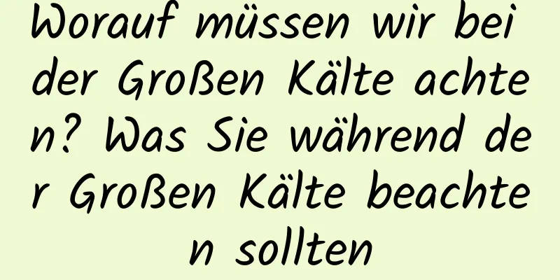 Worauf müssen wir bei der Großen Kälte achten? Was Sie während der Großen Kälte beachten sollten