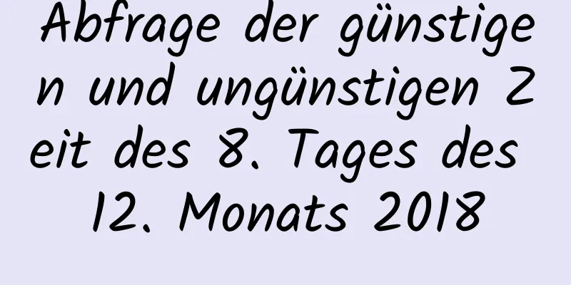 Abfrage der günstigen und ungünstigen Zeit des 8. Tages des 12. Monats 2018