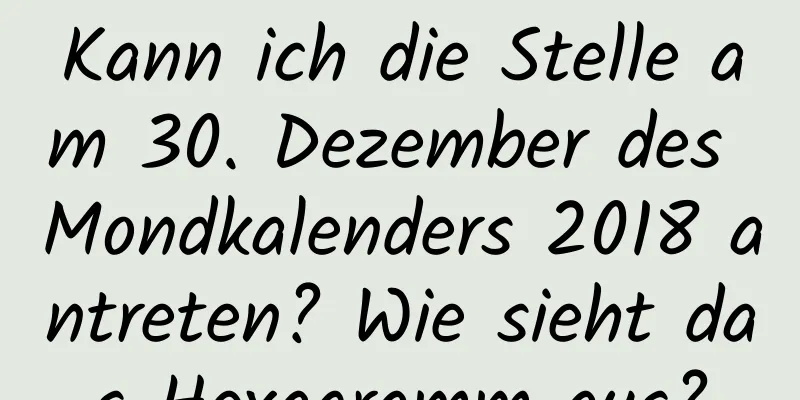 Kann ich die Stelle am 30. Dezember des Mondkalenders 2018 antreten? Wie sieht das Hexagramm aus?