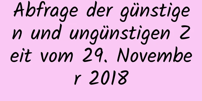 Abfrage der günstigen und ungünstigen Zeit vom 29. November 2018