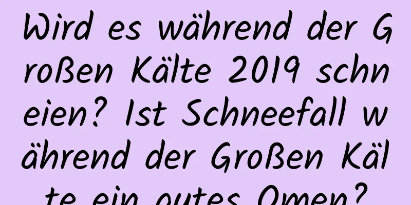 Wird es während der Großen Kälte 2019 schneien? Ist Schneefall während der Großen Kälte ein gutes Omen?