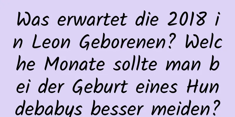 Was erwartet die 2018 in Leon Geborenen? Welche Monate sollte man bei der Geburt eines Hundebabys besser meiden?