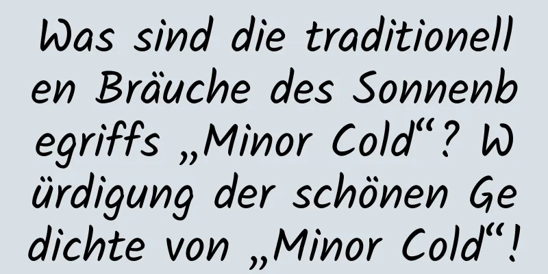 Was sind die traditionellen Bräuche des Sonnenbegriffs „Minor Cold“? Würdigung der schönen Gedichte von „Minor Cold“!