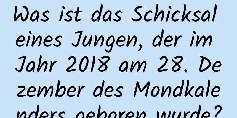 Was ist das Schicksal eines Jungen, der im Jahr 2018 am 28. Dezember des Mondkalenders geboren wurde?