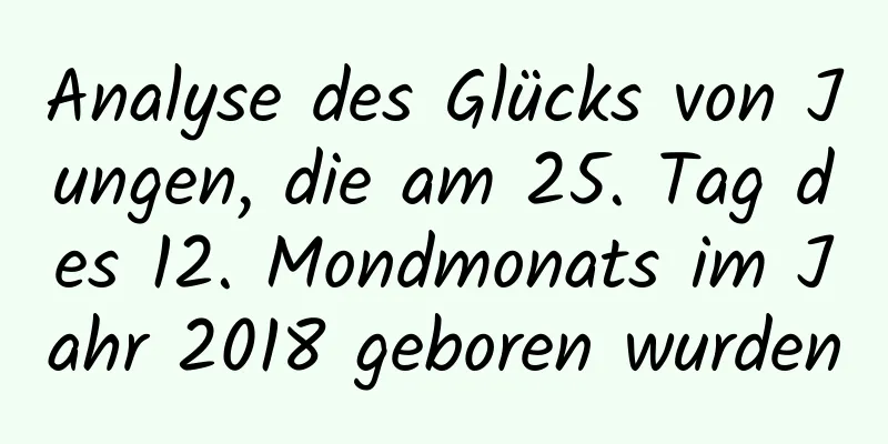 Analyse des Glücks von Jungen, die am 25. Tag des 12. Mondmonats im Jahr 2018 geboren wurden