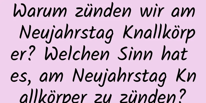 Warum zünden wir am Neujahrstag Knallkörper? Welchen Sinn hat es, am Neujahrstag Knallkörper zu zünden?