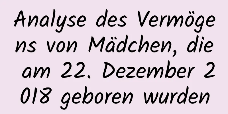 Analyse des Vermögens von Mädchen, die am 22. Dezember 2018 geboren wurden