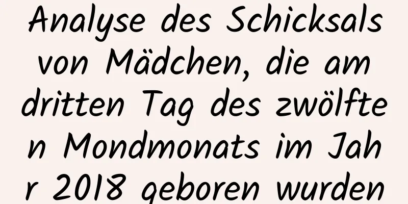 Analyse des Schicksals von Mädchen, die am dritten Tag des zwölften Mondmonats im Jahr 2018 geboren wurden