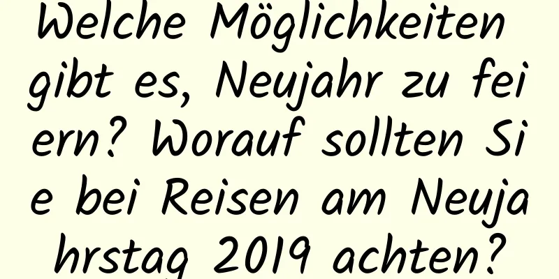 Welche Möglichkeiten gibt es, Neujahr zu feiern? Worauf sollten Sie bei Reisen am Neujahrstag 2019 achten?