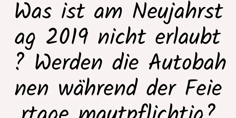 Was ist am Neujahrstag 2019 nicht erlaubt? Werden die Autobahnen während der Feiertage mautpflichtig?