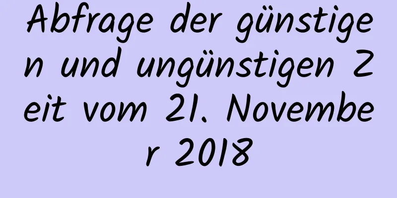 Abfrage der günstigen und ungünstigen Zeit vom 21. November 2018