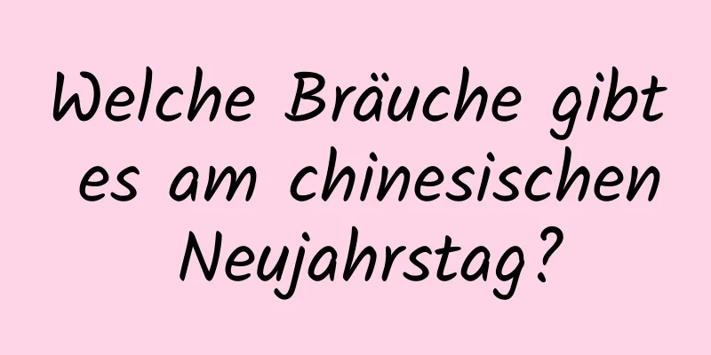 Welche Bräuche gibt es am chinesischen Neujahrstag?