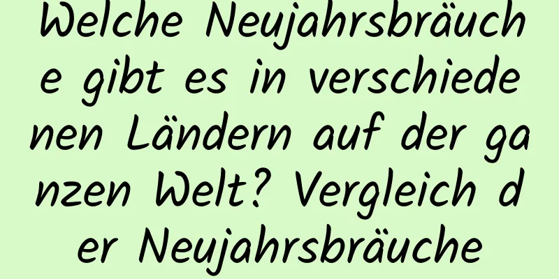 Welche Neujahrsbräuche gibt es in verschiedenen Ländern auf der ganzen Welt? Vergleich der Neujahrsbräuche