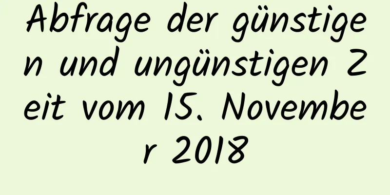 Abfrage der günstigen und ungünstigen Zeit vom 15. November 2018