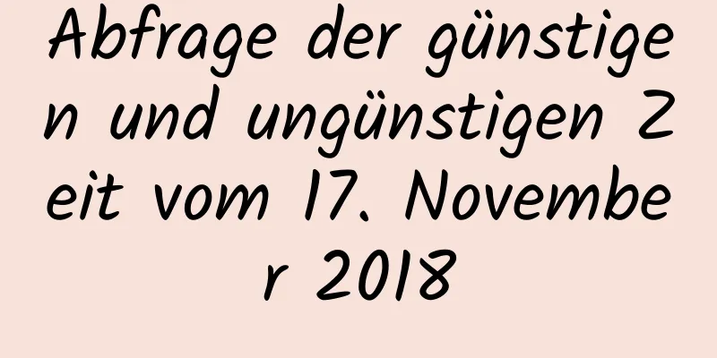 Abfrage der günstigen und ungünstigen Zeit vom 17. November 2018