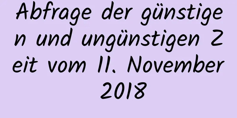 Abfrage der günstigen und ungünstigen Zeit vom 11. November 2018