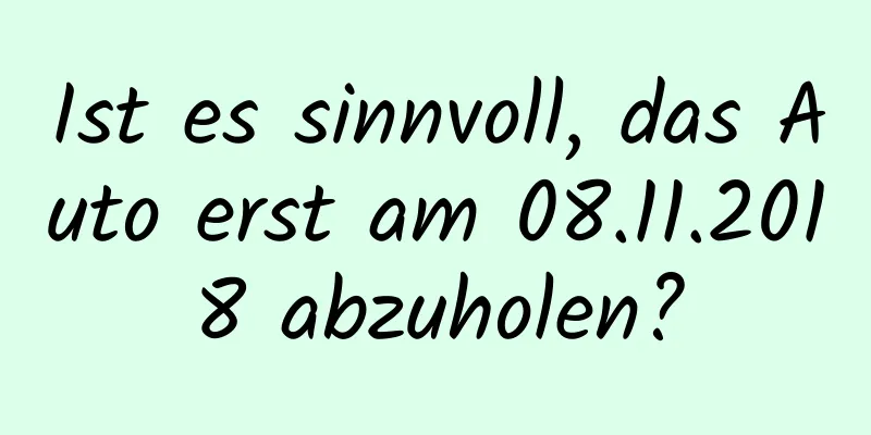 Ist es sinnvoll, das Auto erst am 08.11.2018 abzuholen?