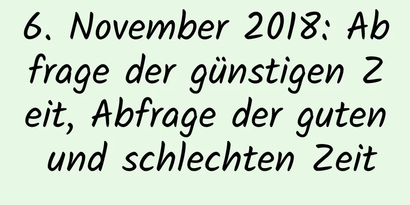 6. November 2018: Abfrage der günstigen Zeit, Abfrage der guten und schlechten Zeit