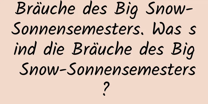 Bräuche des Big Snow-Sonnensemesters. Was sind die Bräuche des Big Snow-Sonnensemesters?