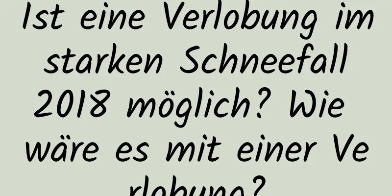 Ist eine Verlobung im starken Schneefall 2018 möglich? Wie wäre es mit einer Verlobung?