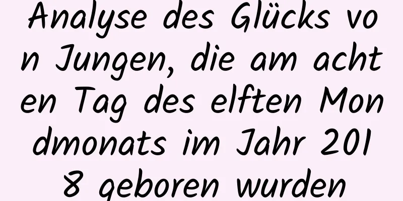 Analyse des Glücks von Jungen, die am achten Tag des elften Mondmonats im Jahr 2018 geboren wurden