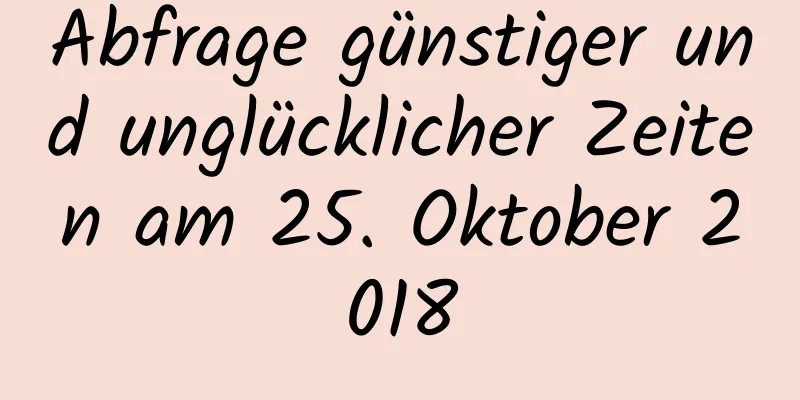 Abfrage günstiger und unglücklicher Zeiten am 25. Oktober 2018