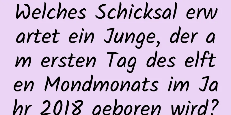 Welches Schicksal erwartet ein Junge, der am ersten Tag des elften Mondmonats im Jahr 2018 geboren wird?