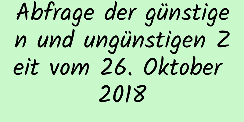 Abfrage der günstigen und ungünstigen Zeit vom 26. Oktober 2018