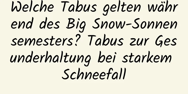 Welche Tabus gelten während des Big Snow-Sonnensemesters? Tabus zur Gesunderhaltung bei starkem Schneefall