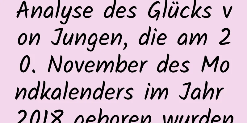 Analyse des Glücks von Jungen, die am 20. November des Mondkalenders im Jahr 2018 geboren wurden