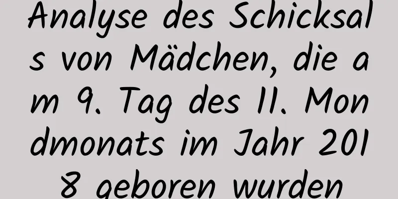 Analyse des Schicksals von Mädchen, die am 9. Tag des 11. Mondmonats im Jahr 2018 geboren wurden