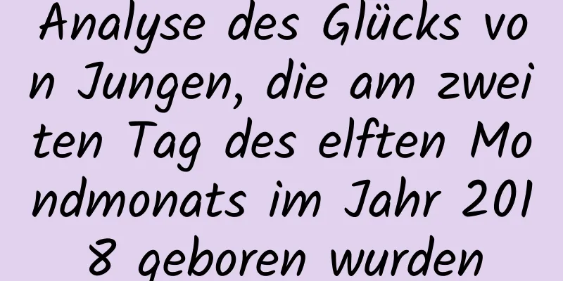 Analyse des Glücks von Jungen, die am zweiten Tag des elften Mondmonats im Jahr 2018 geboren wurden