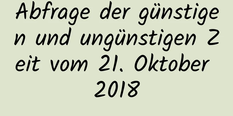 Abfrage der günstigen und ungünstigen Zeit vom 21. Oktober 2018