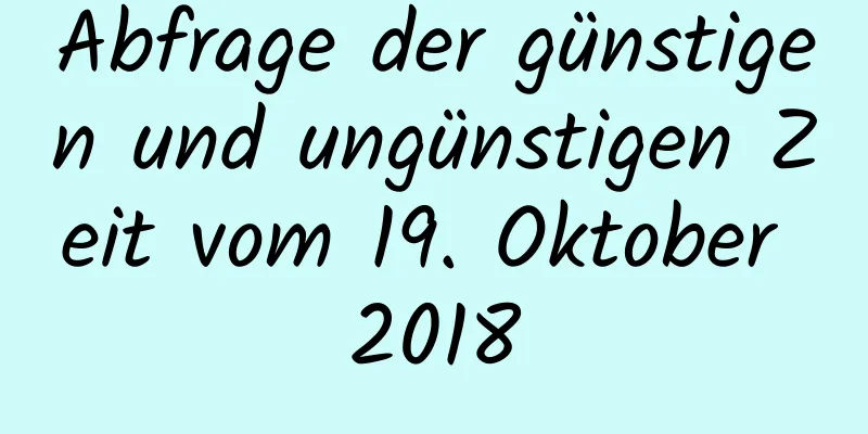 Abfrage der günstigen und ungünstigen Zeit vom 19. Oktober 2018