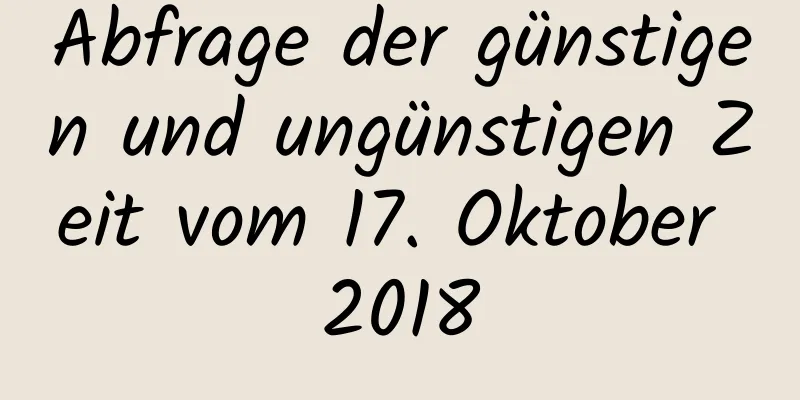 Abfrage der günstigen und ungünstigen Zeit vom 17. Oktober 2018