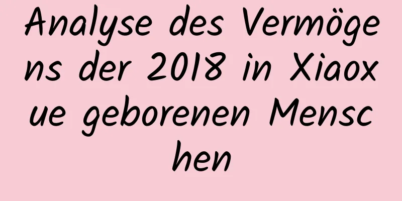 Analyse des Vermögens der 2018 in Xiaoxue geborenen Menschen