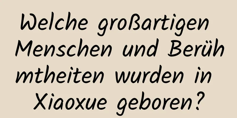 Welche großartigen Menschen und Berühmtheiten wurden in Xiaoxue geboren?