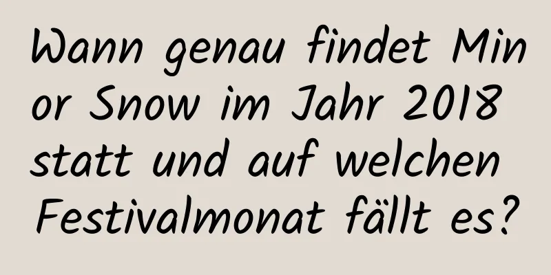 Wann genau findet Minor Snow im Jahr 2018 statt und auf welchen Festivalmonat fällt es?