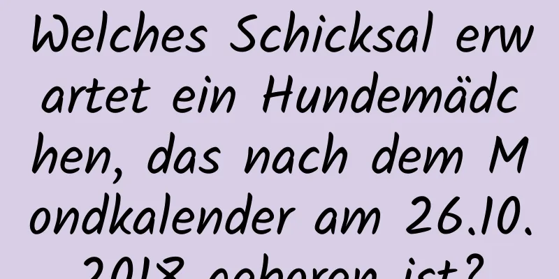 Welches Schicksal erwartet ein Hundemädchen, das nach dem Mondkalender am 26.10.2018 geboren ist?