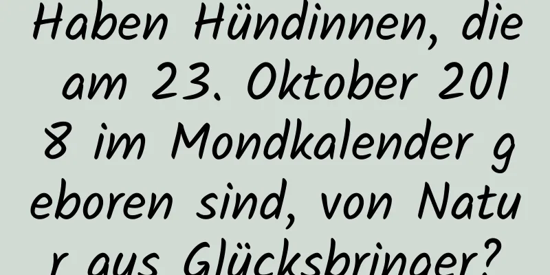 Haben Hündinnen, die am 23. Oktober 2018 im Mondkalender geboren sind, von Natur aus Glücksbringer?