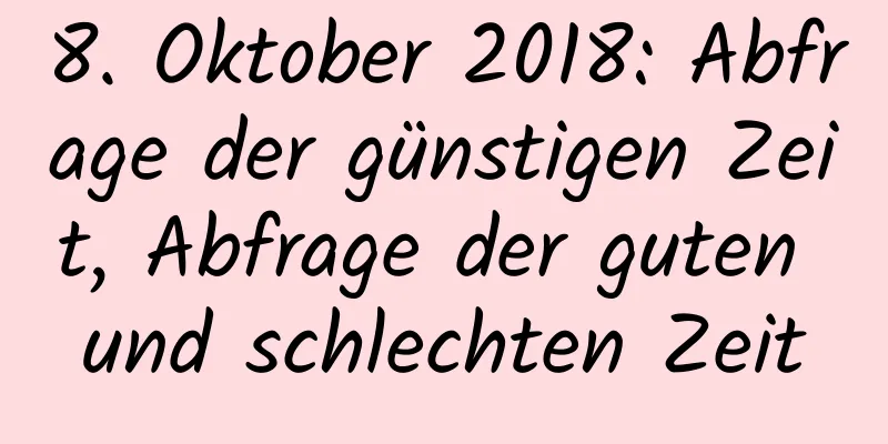 8. Oktober 2018: Abfrage der günstigen Zeit, Abfrage der guten und schlechten Zeit