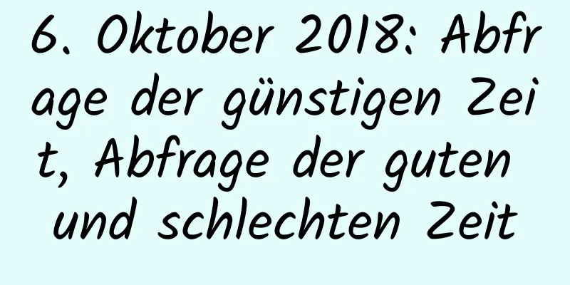 6. Oktober 2018: Abfrage der günstigen Zeit, Abfrage der guten und schlechten Zeit