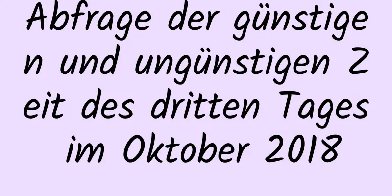 Abfrage der günstigen und ungünstigen Zeit des dritten Tages im Oktober 2018