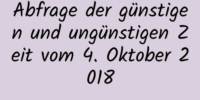 Abfrage der günstigen und ungünstigen Zeit vom 4. Oktober 2018