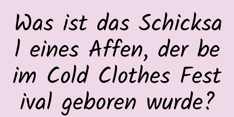 Was ist das Schicksal eines Affen, der beim Cold Clothes Festival geboren wurde?