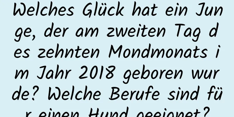 Welches Glück hat ein Junge, der am zweiten Tag des zehnten Mondmonats im Jahr 2018 geboren wurde? Welche Berufe sind für einen Hund geeignet?